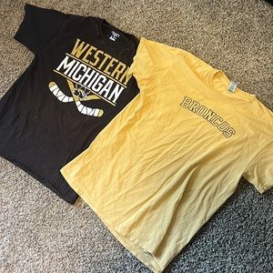 Western Michigan 2 pack T-Shirts size L and M